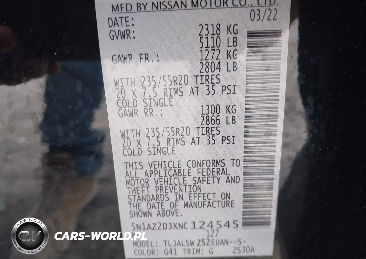 2022 Nissan Murano Platinum Fwd VIN:5N1AZ2DJXNC124545 - 9
