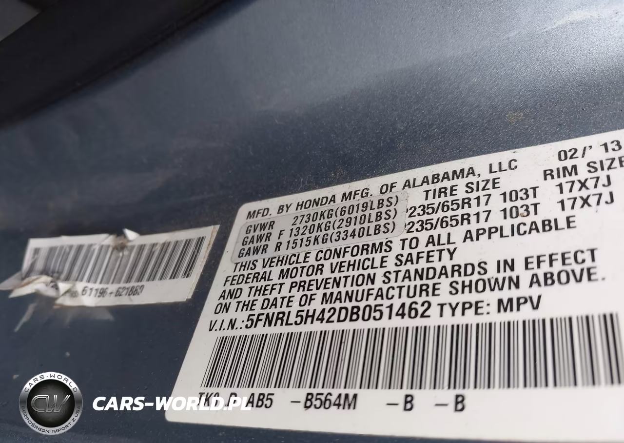 2013 Honda Odyssey Ex VIN:5FNRL5H42DB051462 - 9