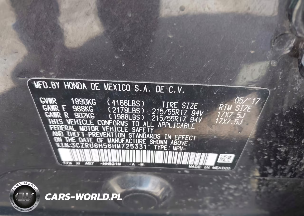 2017 Honda Hr-V Ex VIN:3CZRU6H56HM725331 - 9
