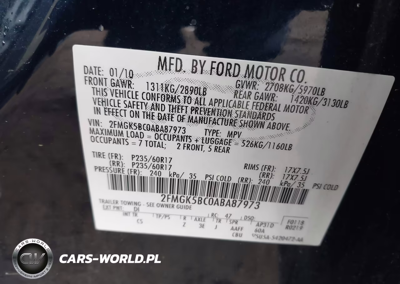 2010 Ford Flex Se VIN:2FMGK5BC0ABA87973 - 9
