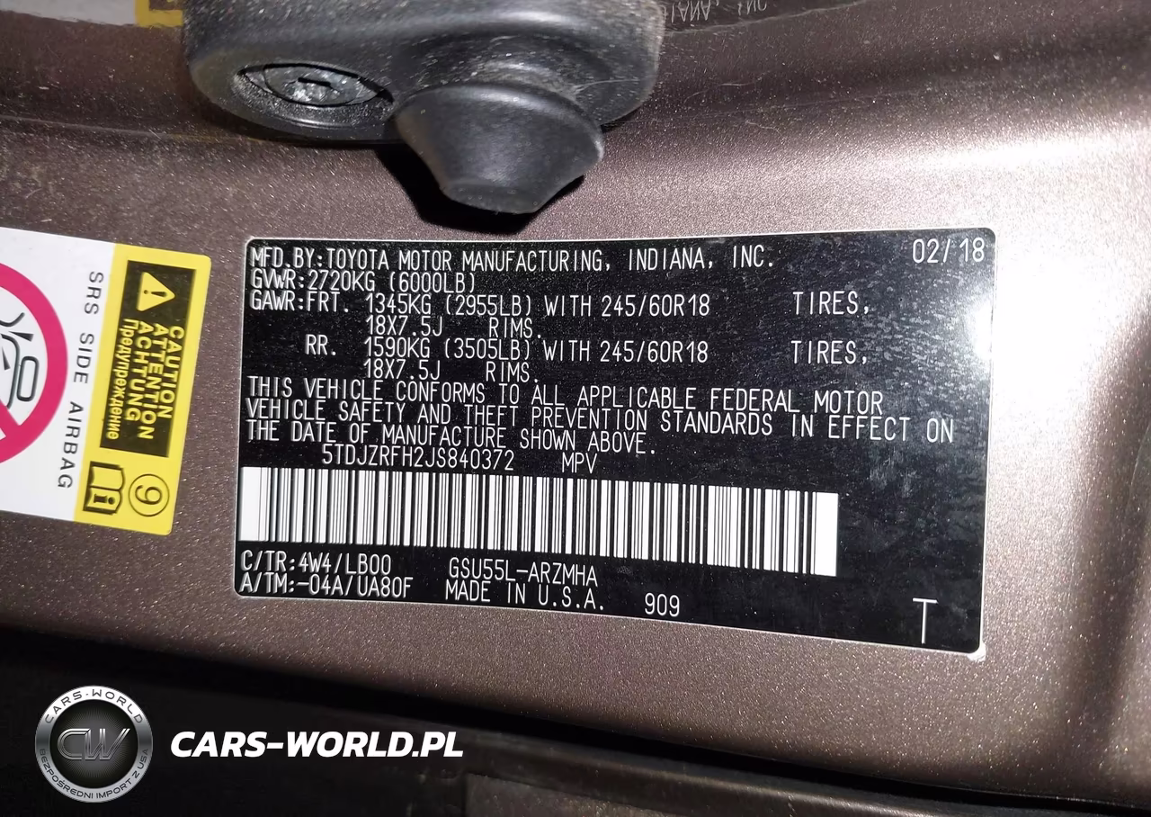 2018 Toyota Highlander Xle VIN:5TDJZRFH2JS840372 - 9