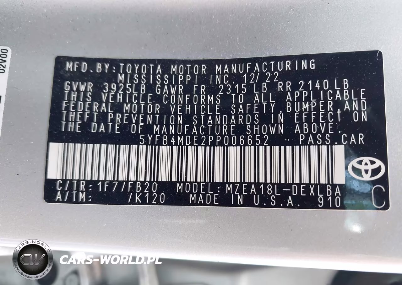 2023 Toyota Corolla Le VIN:5YFB4MDE2PP006652 - 9