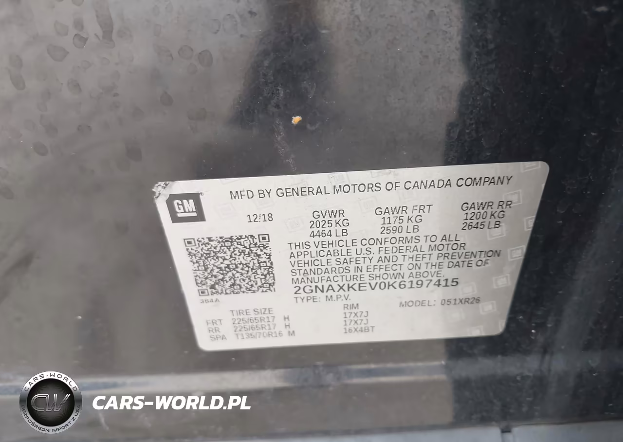 2019 Chevrolet Equinox Lt VIN:2GNAXKEV0K6197415 - 9