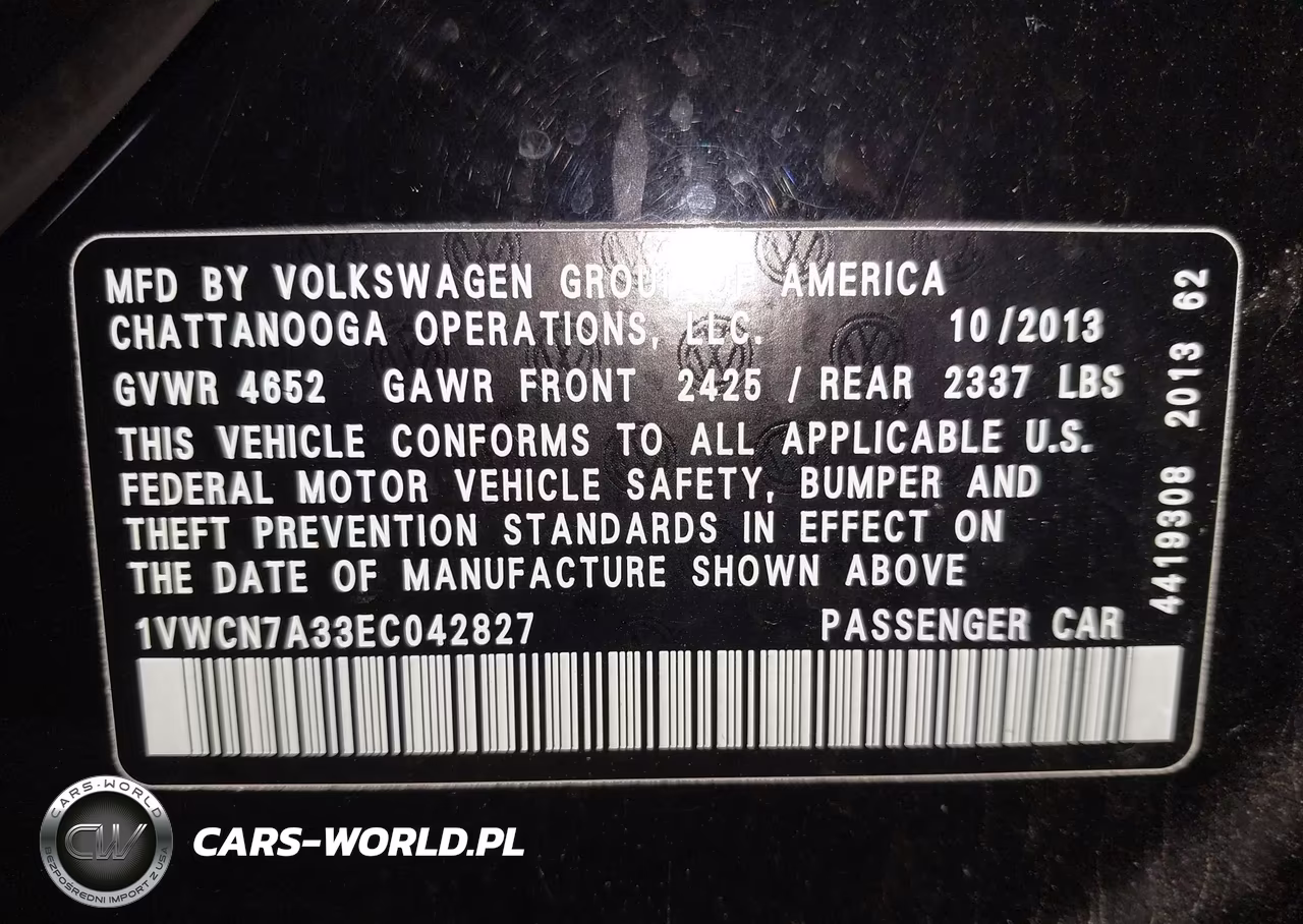 2014 Volkswagen Passat 2.0L Tdi Sel Premium VIN:1VWCN7A33EC042827 - 9
