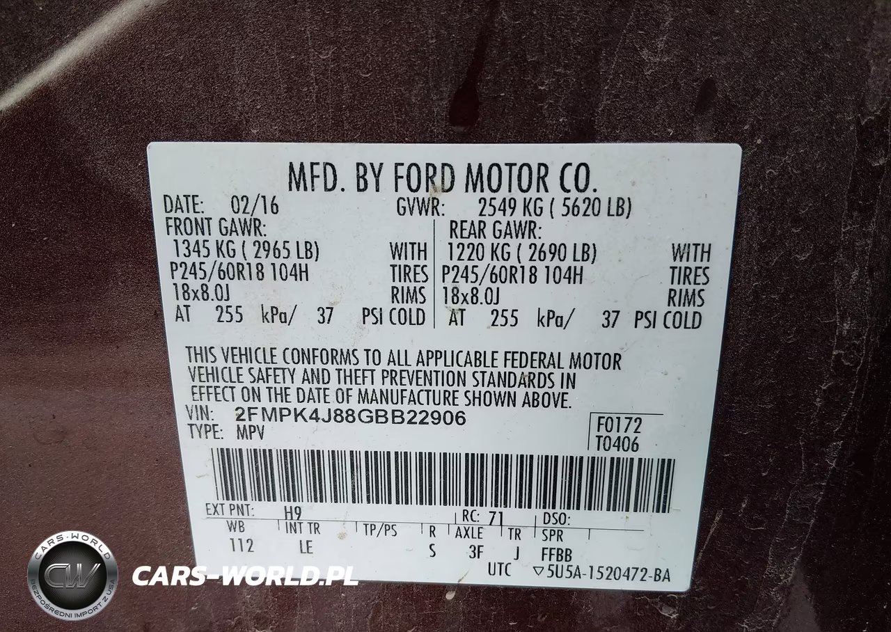 2016 Ford Edge Sel VIN:2FMPK4J88GBB22906 - 9