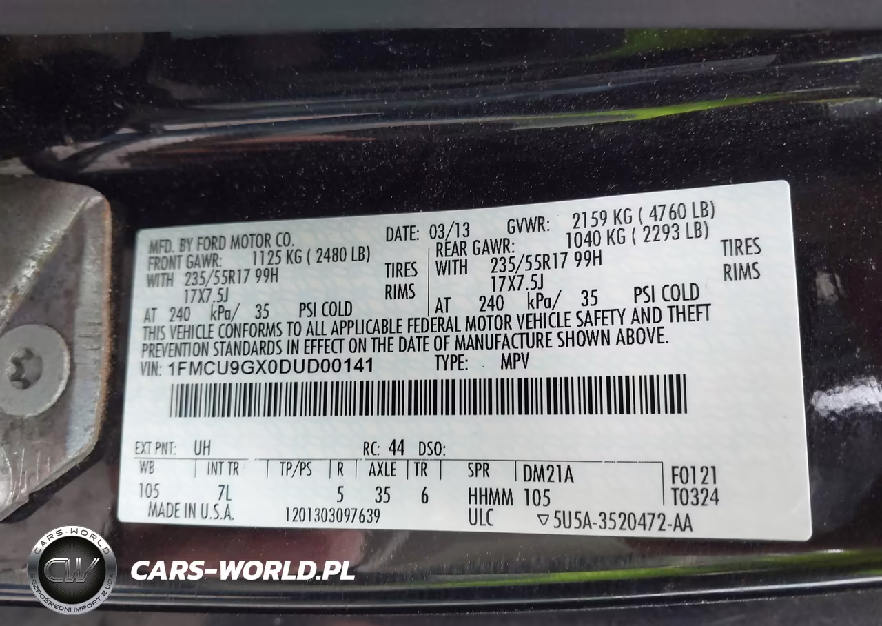 2013 Ford Escape Se VIN:1FMCU9GX0DUD00141 - 9