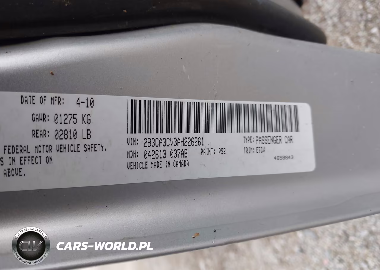 2010 Dodge Charger Sxt VIN:2B3CA3CV3AH226261 - 9