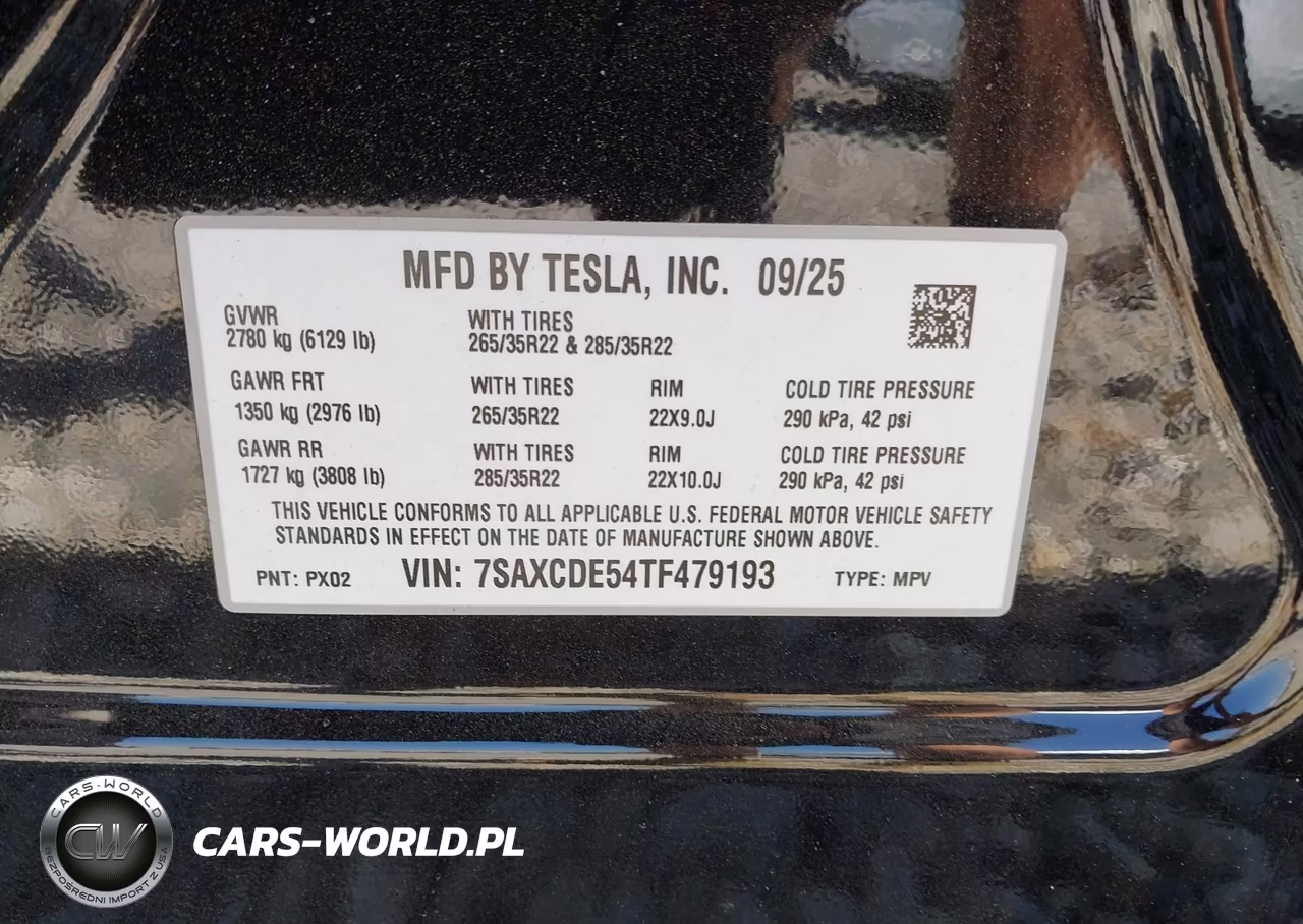 2026 Tesla Model X All-Wheel Drive VIN:7SAXCDE54TF479193 - 9