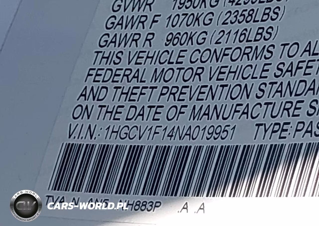 2022 Honda Accord Lx VIN:1HGCV1F14NA019951 - 9