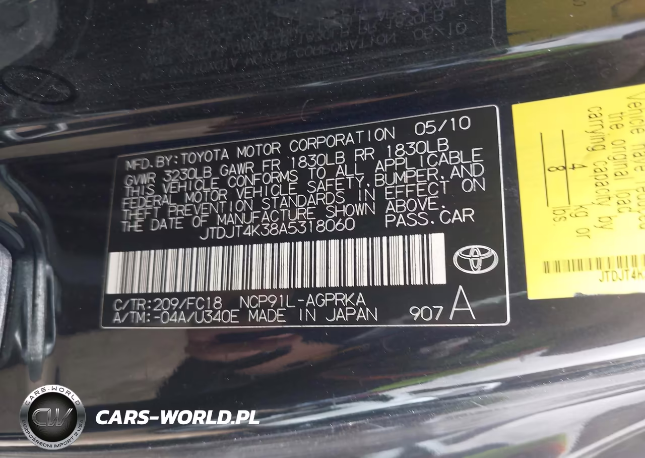 2010 Toyota Yaris VIN:JTDJT4K38A5318060 - 9