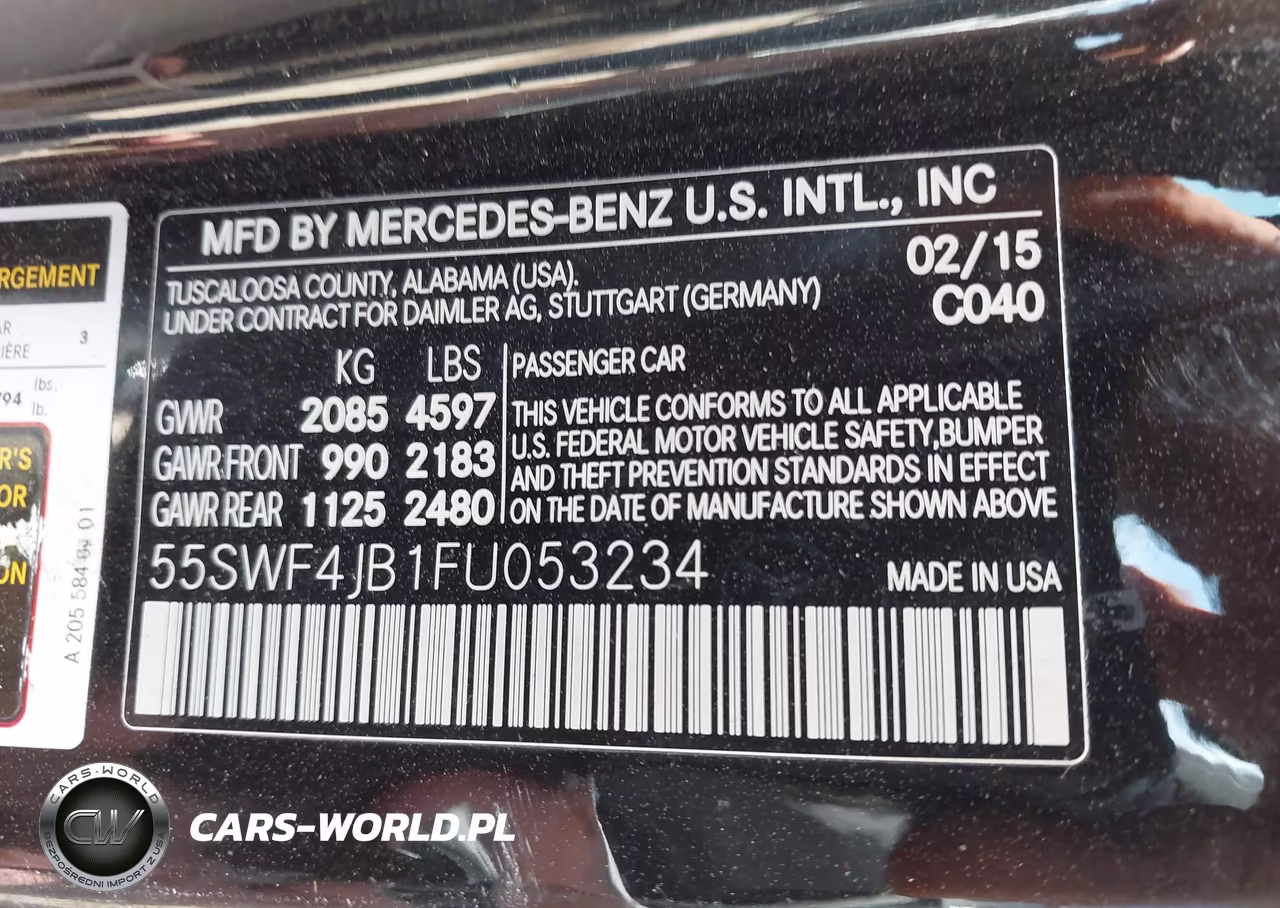 2015 Mercedes-Benz C 300 Sport VIN:55SWF4JB1FU053234 - 9