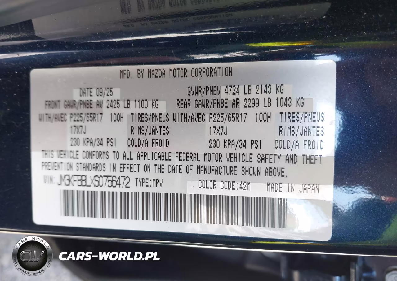 2025 Mazda Cx-5 2.5 S Select VIN:JM3KFBBLXS0756472 - 9