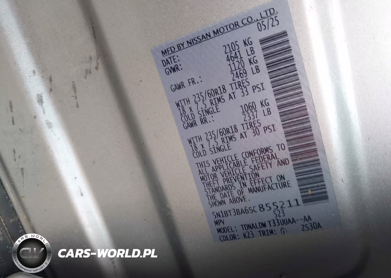 2025 Nissan Rogue Sv Fwd VIN:5N1BT3BA6SC855211 - 9