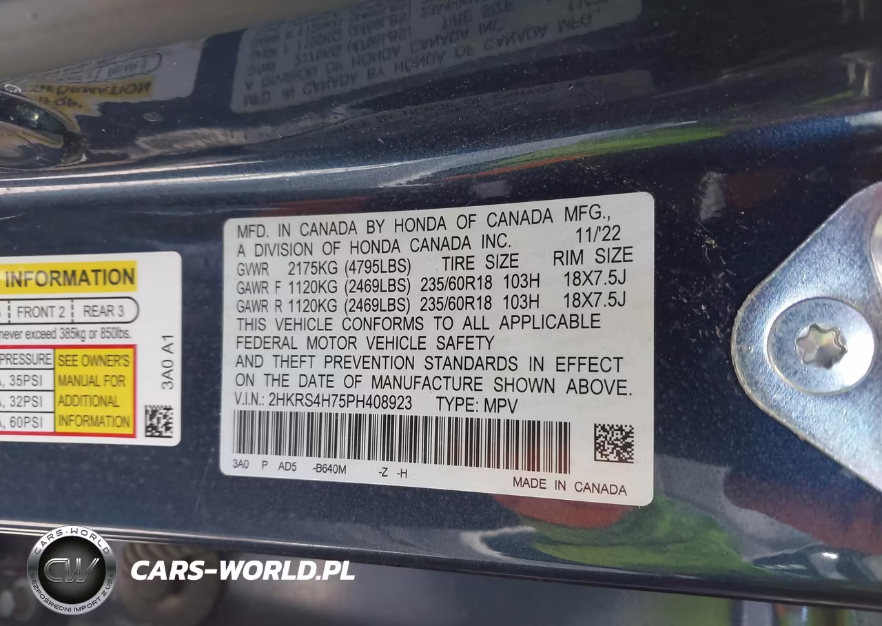 2023 Honda Cr-V Ex-L Awd VIN:2HKRS4H75PH408923 - 9