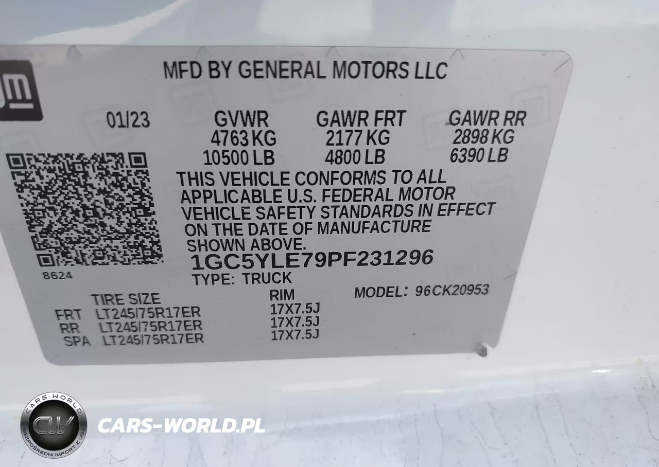 2023 Chevrolet Silverado 2500Hd 4Wd Long Bed Wt VIN:1GC5YLE79PF231296 - 8