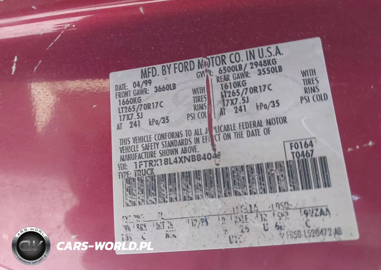 1999 Ford F-150 Lariat-Xl-Xlt VIN:1FTRX18L4XNB84041 - 9