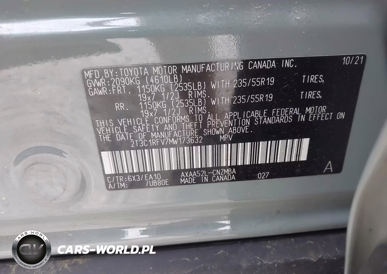 2021 Toyota Rav4 Xle Premium VIN:2T3C1RFV7MW173632 - 9