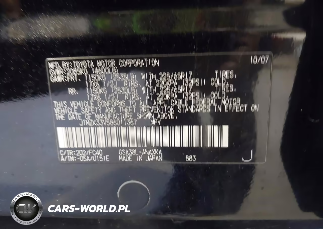2008 Toyota Rav4 Base V6 VIN:JTMZK33V586011367 - 9