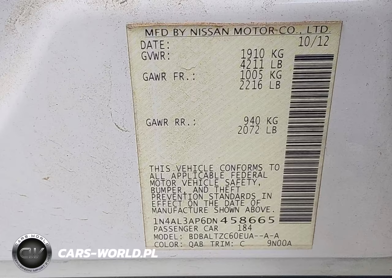 2013 Nissan Altima 2.5 Sv VIN:1N4AL3AP6DN458665 - 9