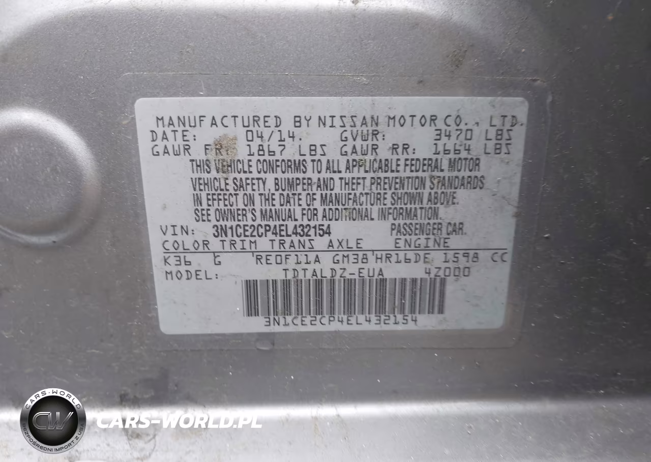 2014 Nissan Versa Note S (Sr)-S Plus-Sv VIN:3N1CE2CP4EL432154 - 9