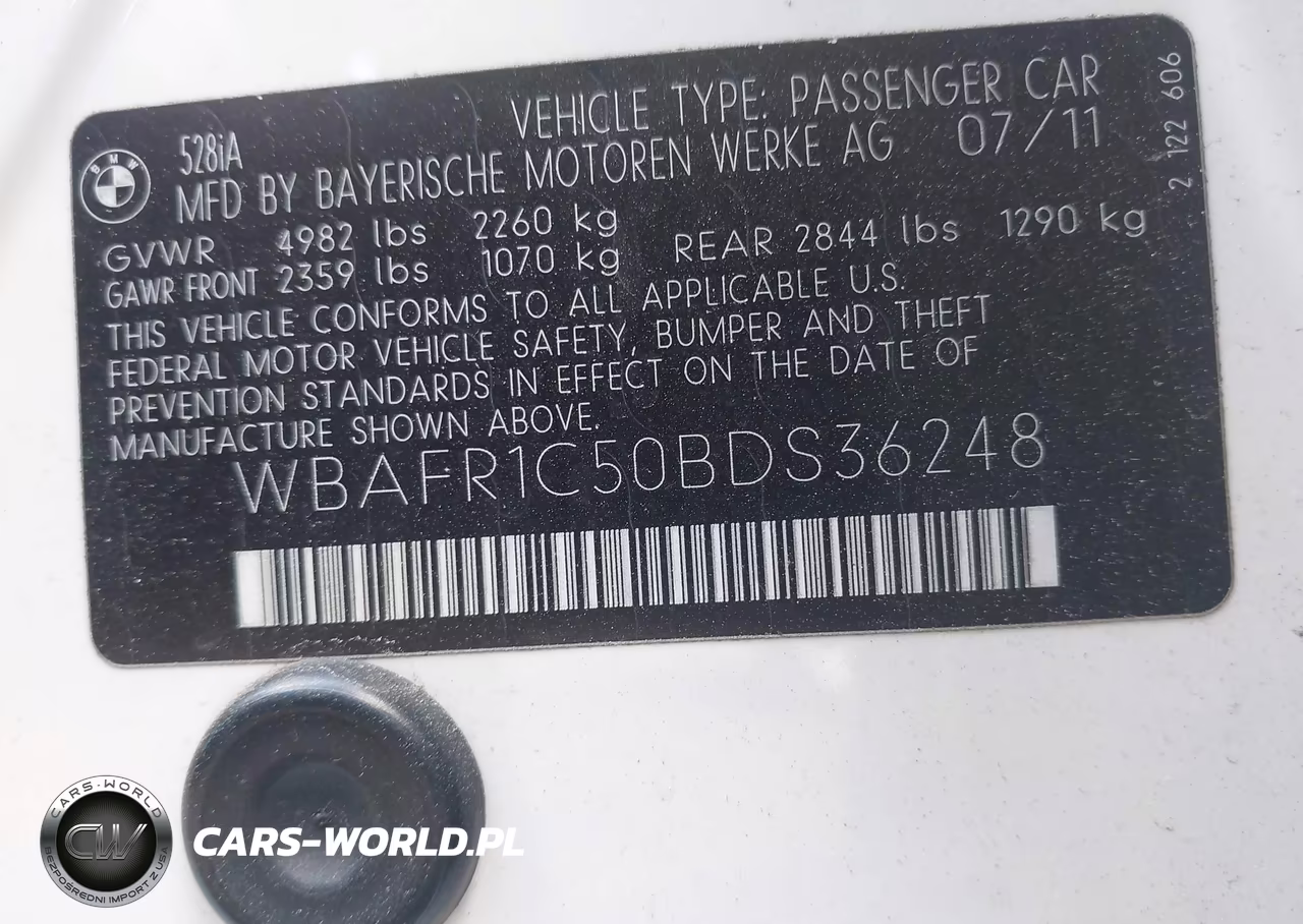 2011 BMW 528I VIN:WBAFR1C50BDS36248 - 9