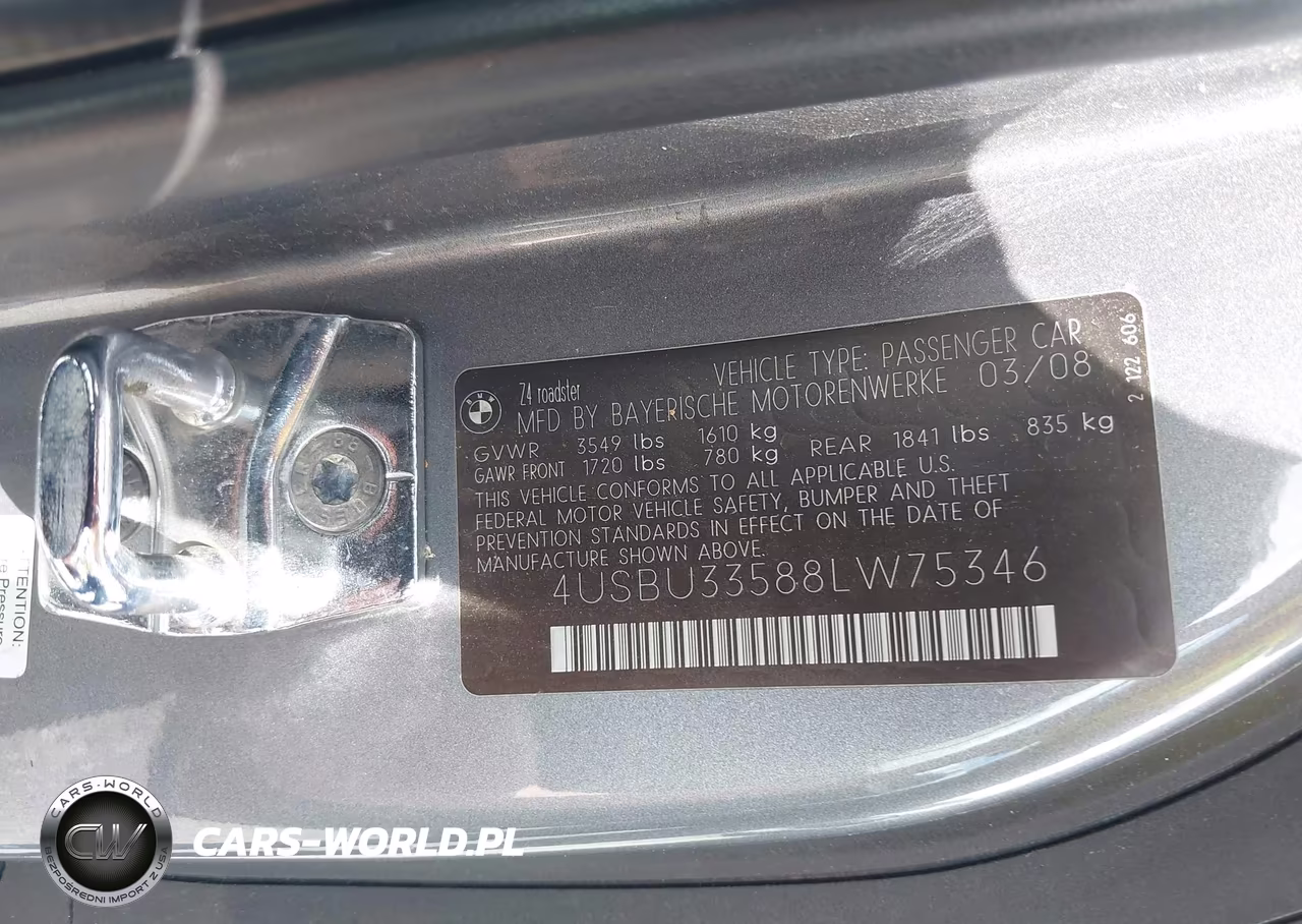 2008 BMW Z4 3.0I VIN:4USBU33588LW75346 - 9
