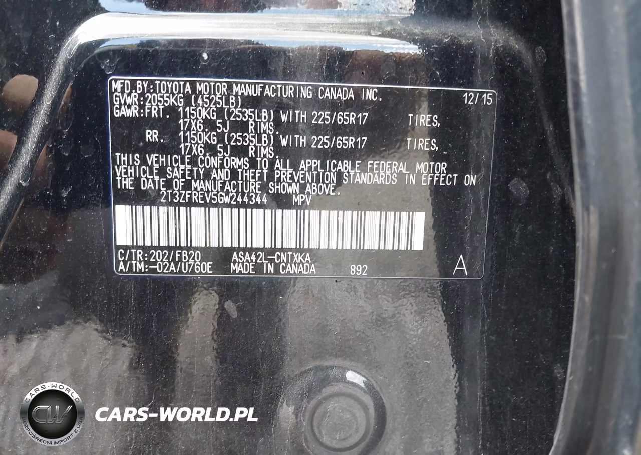2016 Toyota Rav4 Le VIN:2T3ZFREV5GW244344 - 9