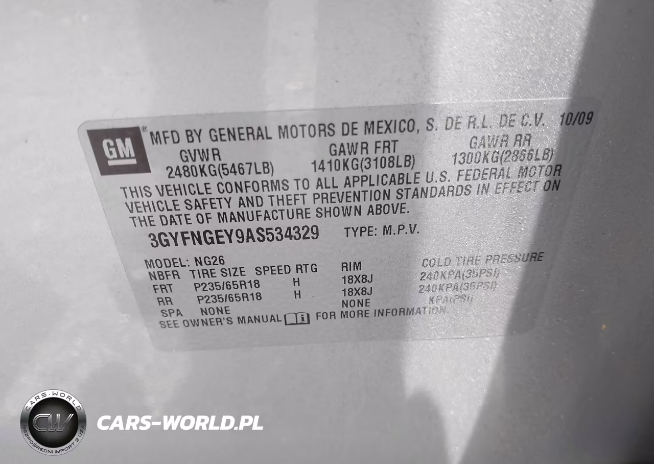 2010 Cadillac Srx Standard VIN:3GYFNGEY9AS534329 - 9