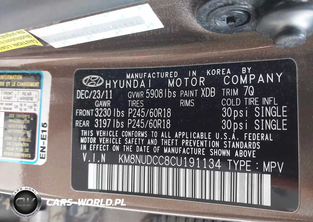 2012 Hyundai Veracruz Limited VIN:KM8NUDCC8CU191134 - 9