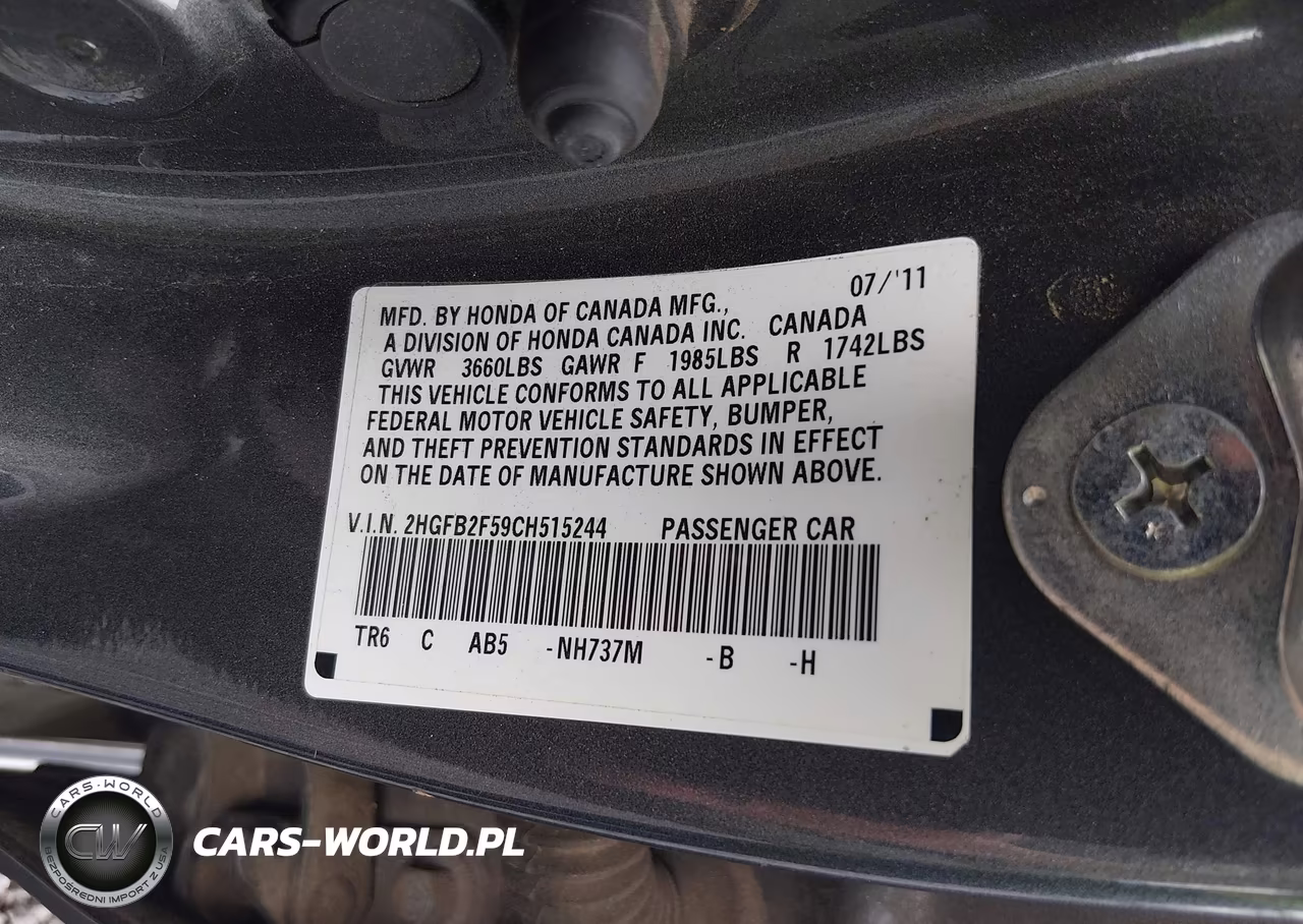 2012 Honda Civic Lx VIN:2HGFB2F59CH515244 - 9