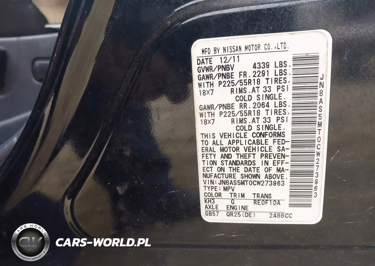 2012 Nissan Rogue Sv W-Sl Pkg VIN:JN8AS5MT0CW273963 - 9