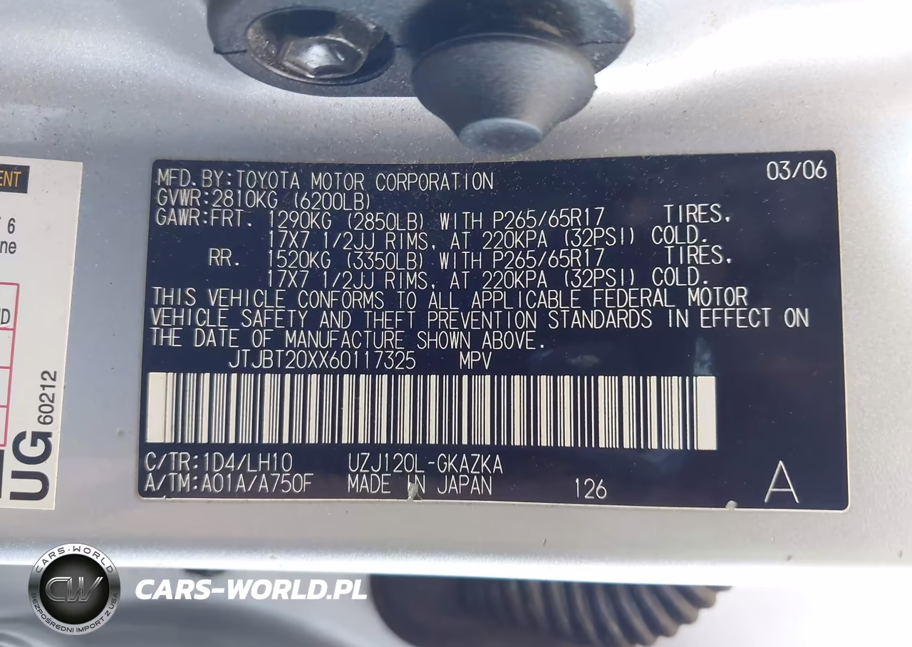 2006 Lexus Gx 470 VIN:JTJBT20XX60117325 - 9