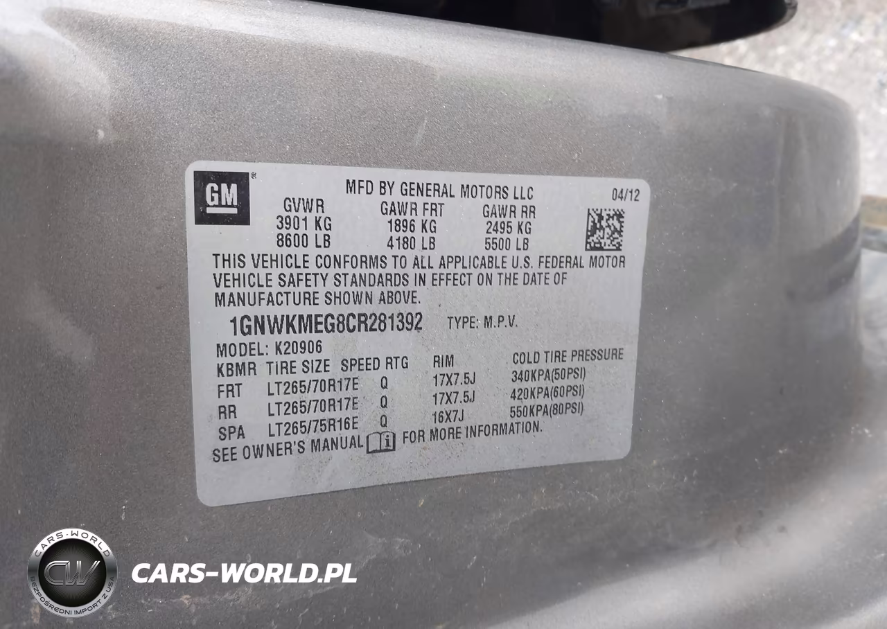 2012 Chevrolet Suburban 2500 Lt VIN:1GNWKMEG8CR281392 - 9