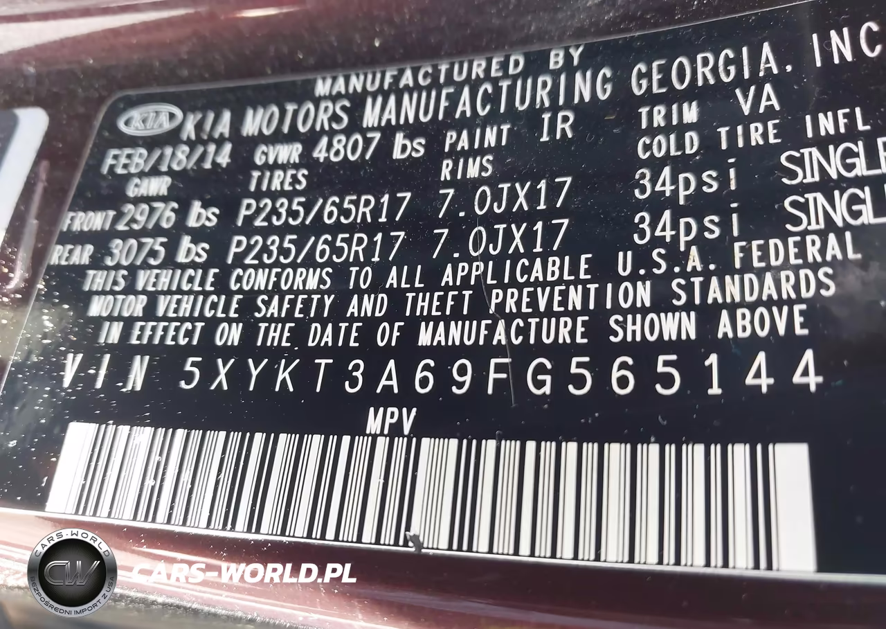 2015 Kia Sorento Lx VIN:5XYKT3A69FG565144 - 9