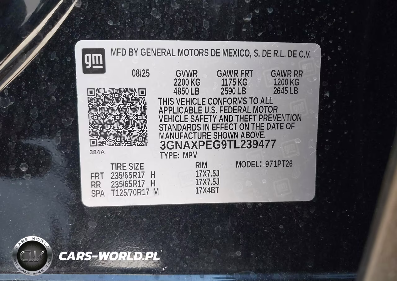 2026 Chevrolet Equinox Awd Lt VIN:3GNAXPEG9TL239477 - 9