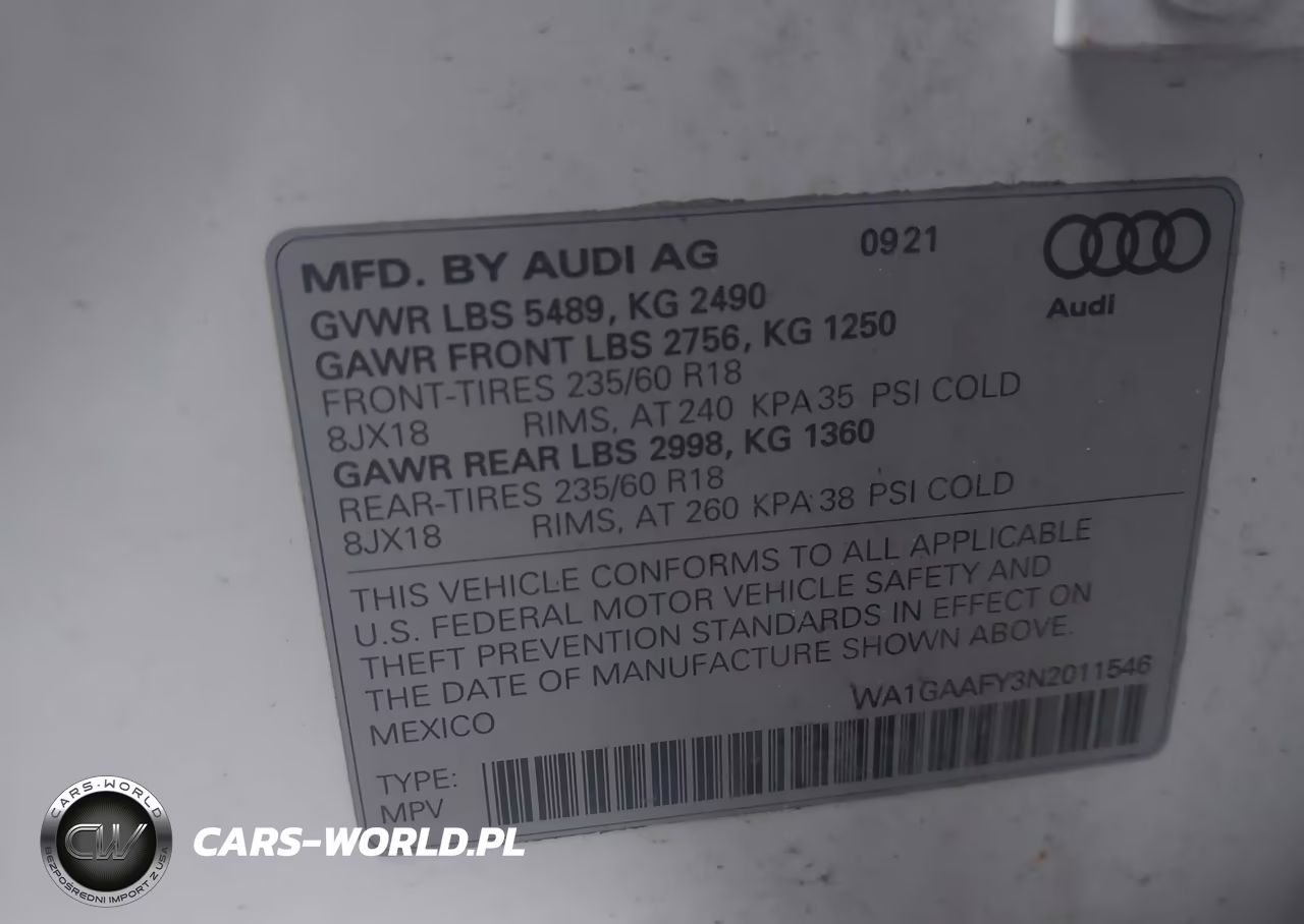 2022 Audi Q5 Premium 45 Tfsi S Line Quattro S Tronic VIN:WA1GAAFY3N2011546 - 9