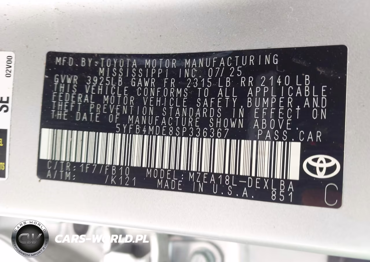 2025 Toyota Corolla Le VIN:5YFB4MDE8SP336367 - 9