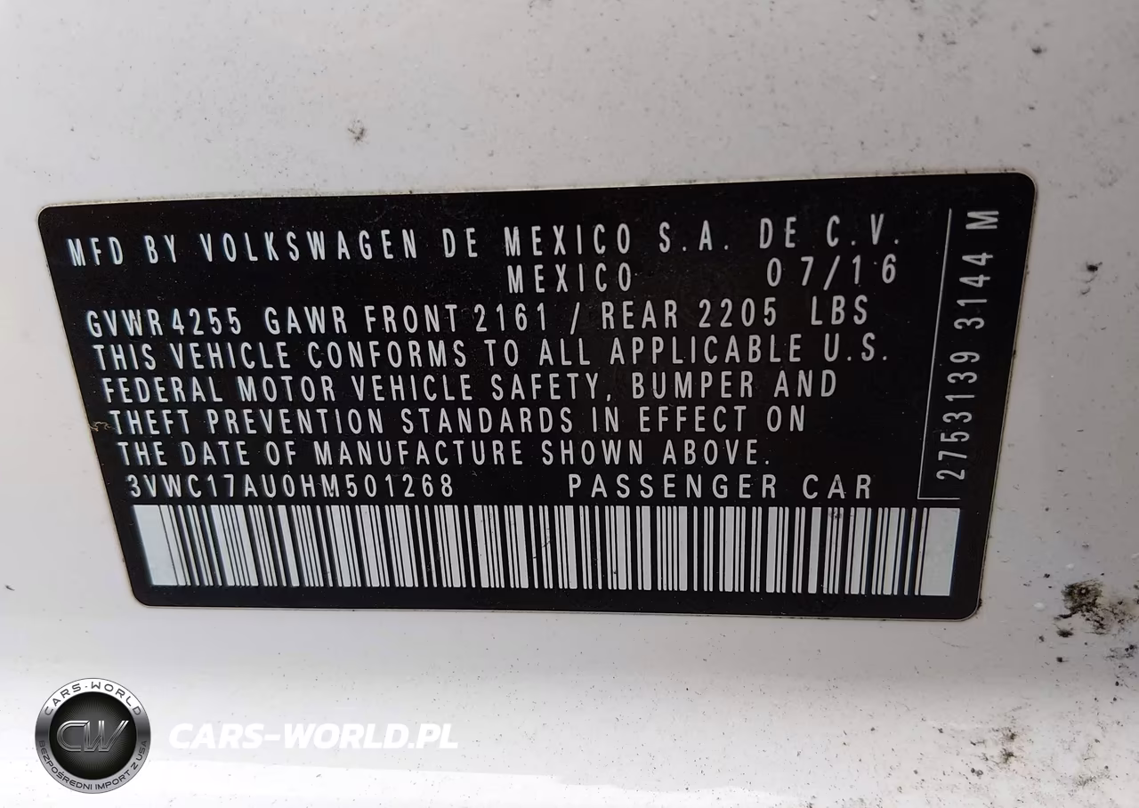 2017 Volkswagen Golf Sportwagen Tsi S VIN:3VWC17AU0HM501268 - 9