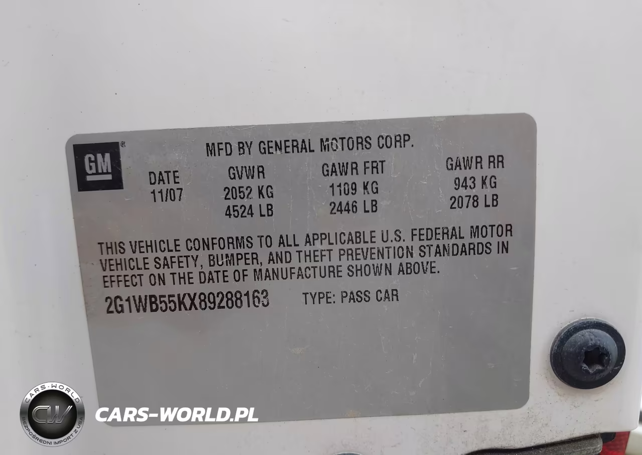 2008 Chevrolet Impala Ls VIN:2G1WB55KX89288163 - 9