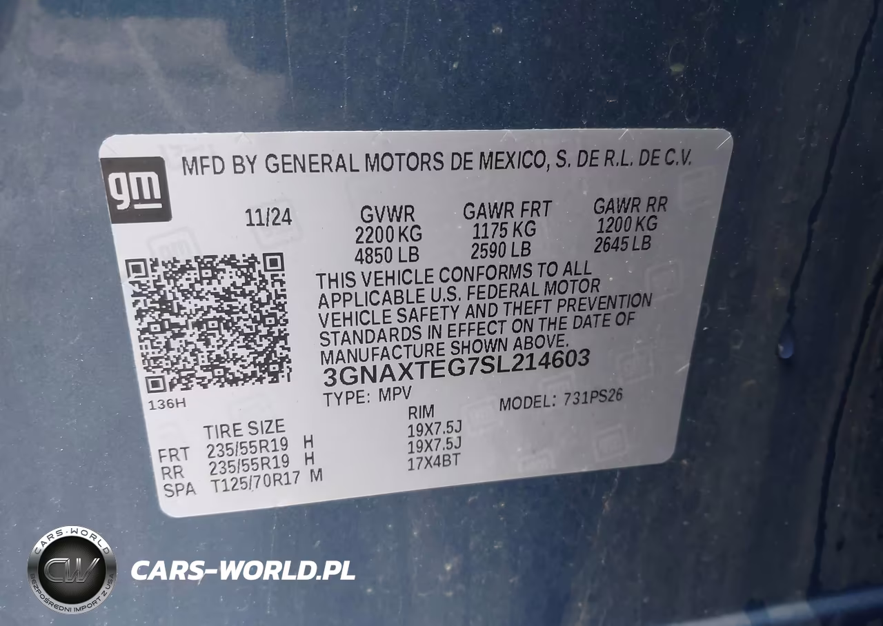 2025 Chevrolet Equinox Awd Rs VIN:3GNAXTEG7SL214603 - 9