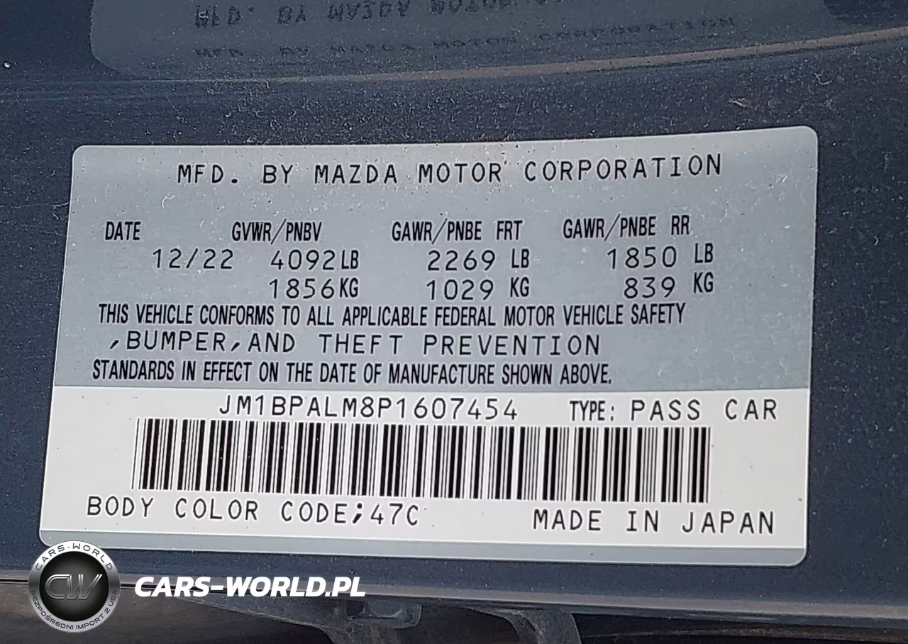 2023 Mazda Mazda3 2.5 S Carbon Edition VIN:JM1BPALM8P1607454 - 9