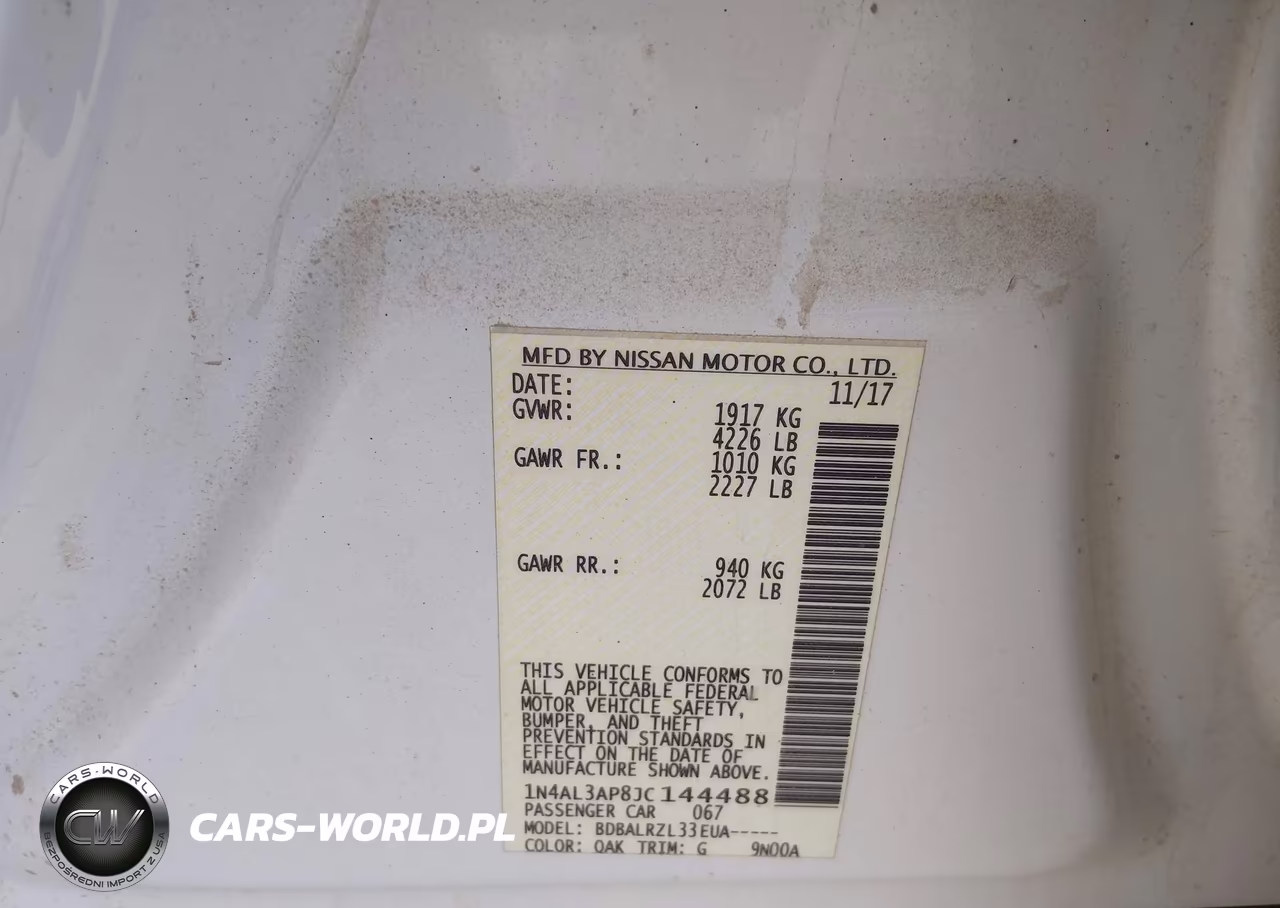 2018 Nissan Altima 2.5 Sl VIN:1N4AL3AP8JC144488 - 9