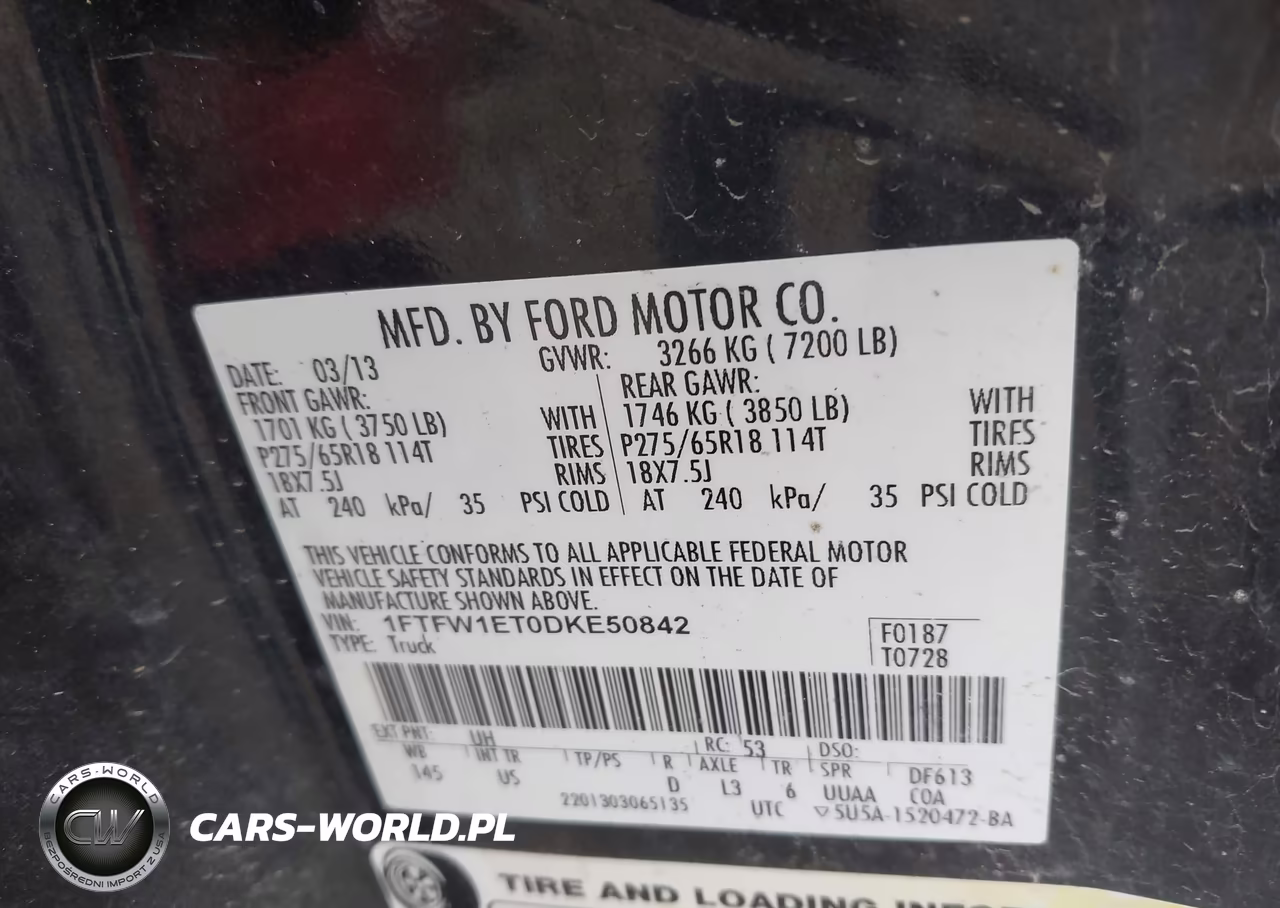 2013 Ford F-150 Xlt VIN:1FTFW1ET0DKE50842 - 9