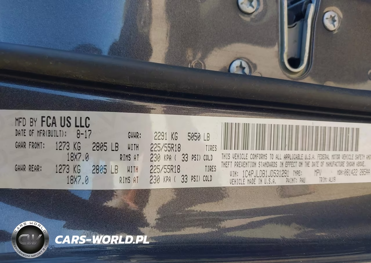 2018 Jeep Cherokee Limited Fwd VIN:1C4PJLDB1JD531291 - 9