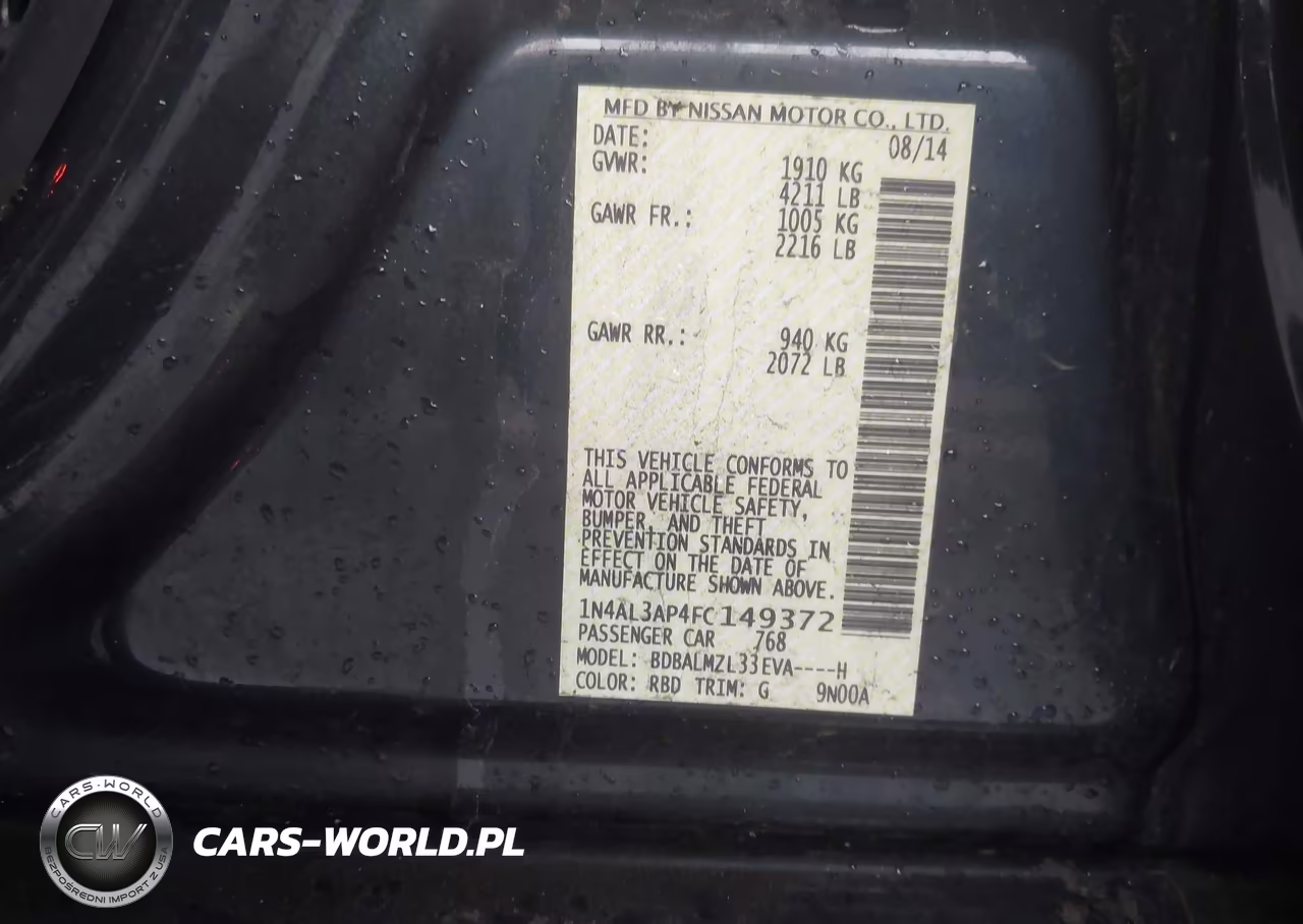 2015 Nissan Altima 2.5 Sv VIN:1N4AL3AP4FC149372 - 9
