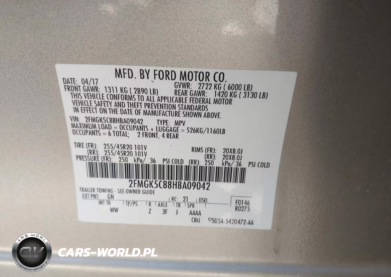 2017 Ford Flex Sel VIN:2FMGK5C88HBA09042 - 9