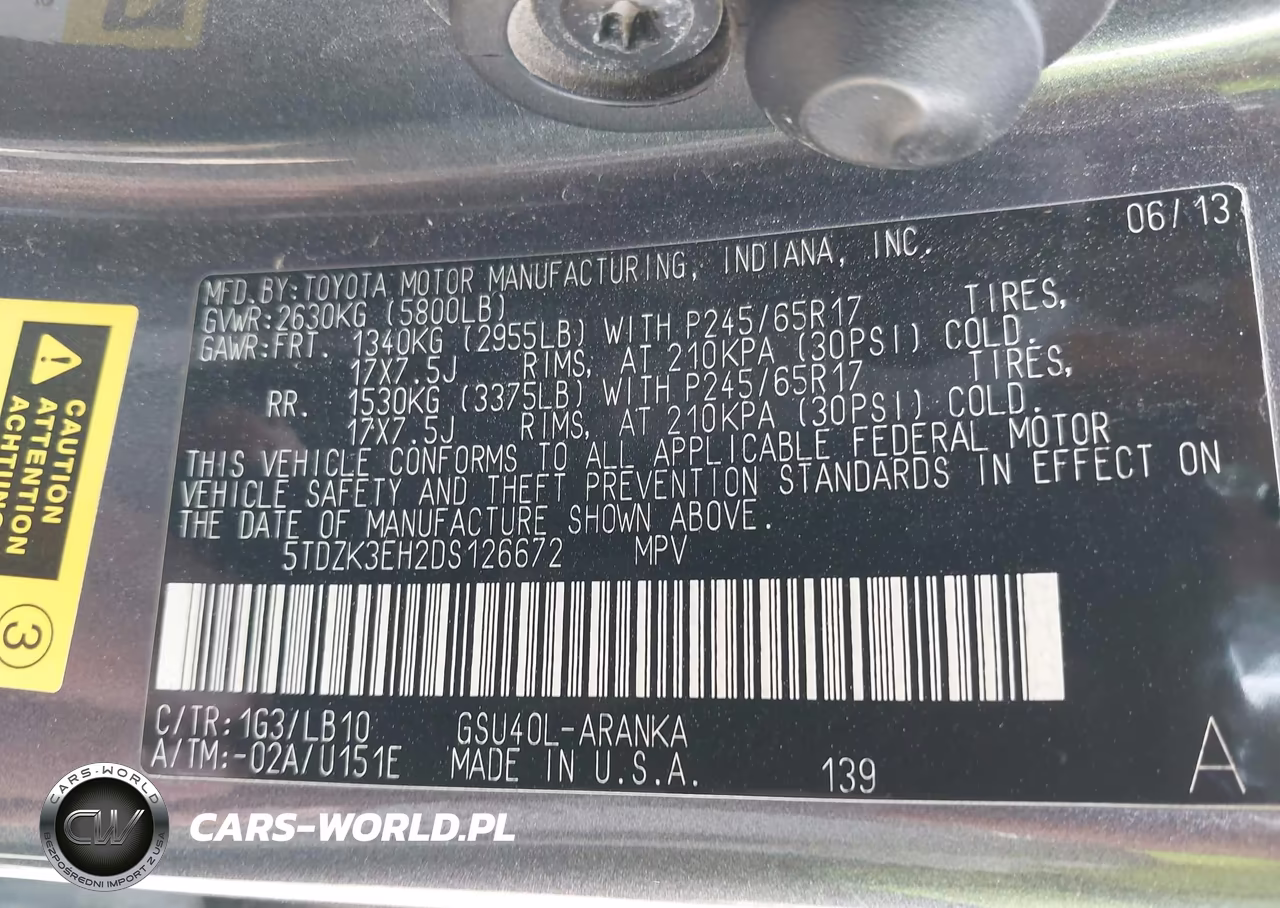 2013 Toyota Highlander Se V6 VIN:5TDZK3EH2DS126672 - 9
