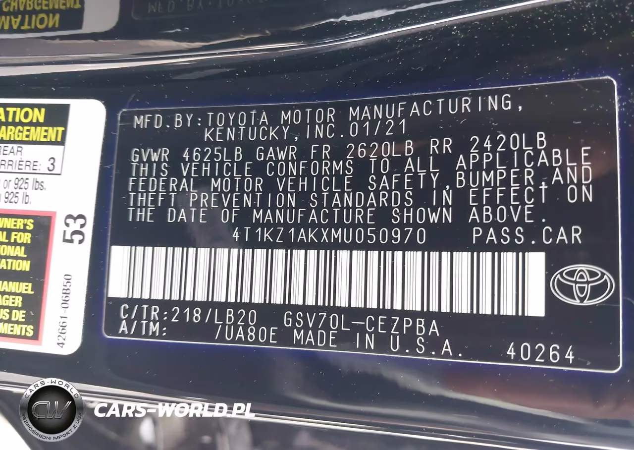 2021 Toyota Camry Xse V6 VIN:4T1KZ1AKXMU050970 - 9