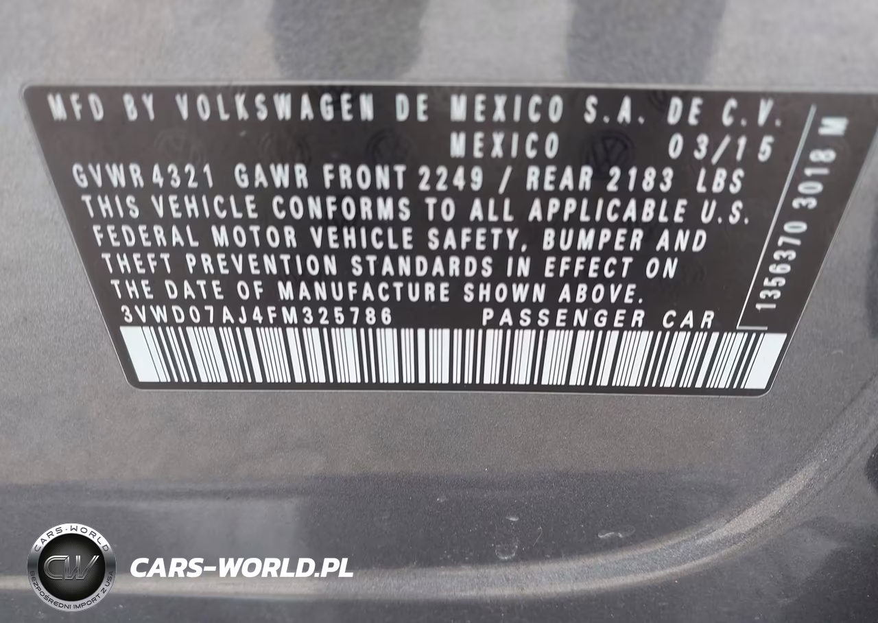2015 Volkswagen Jetta 1.8T Se VIN:3VWD07AJ4FM325786 - 9