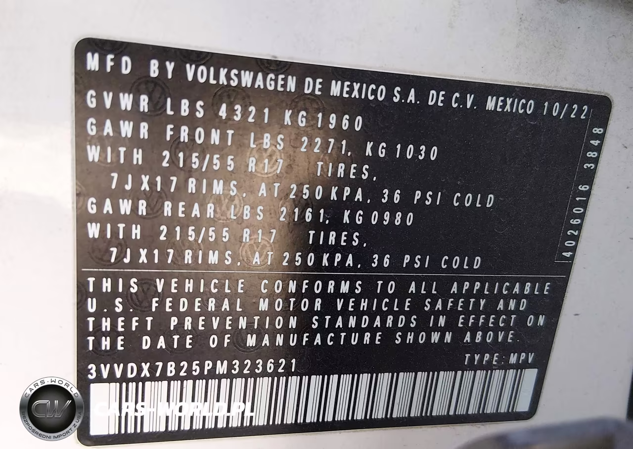 2023 Volkswagen Taos 1.5T S VIN:3VVDX7B25PM323621 - 9